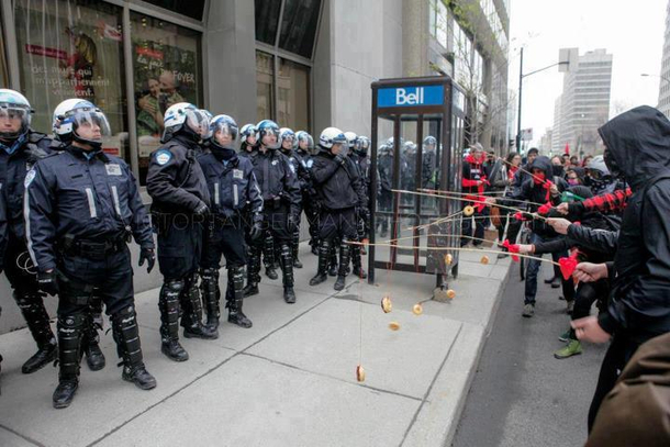 Protesting with a donut