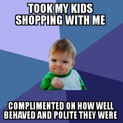 Proud moment took my kids shopping with me