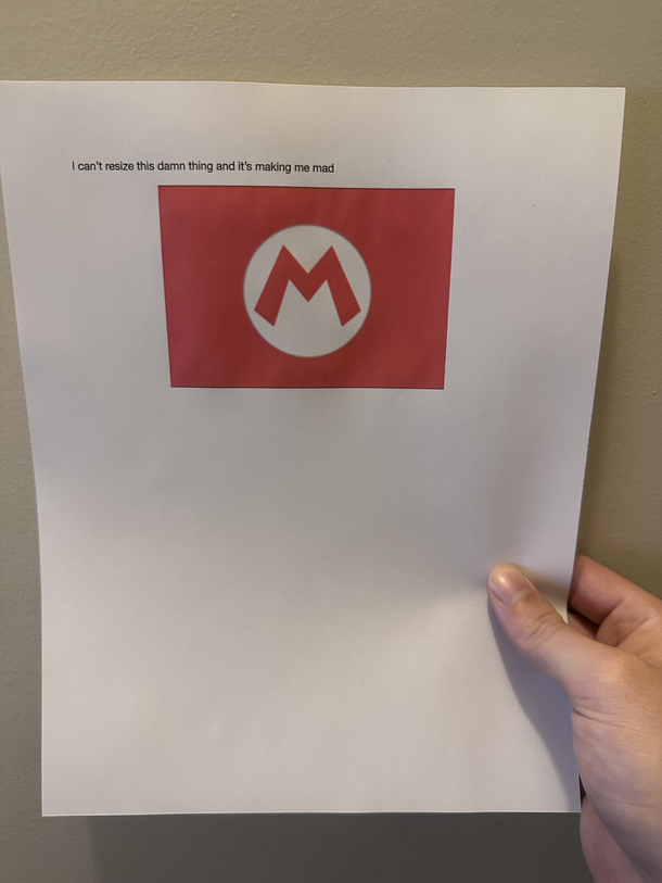 Pulled this off the printer in my office I think my wife is having technical issues