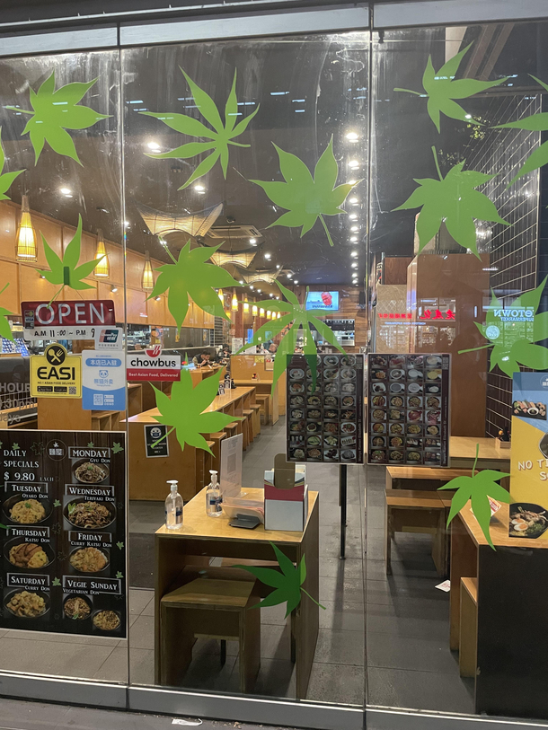 Put up the maple leaf decorations boss
