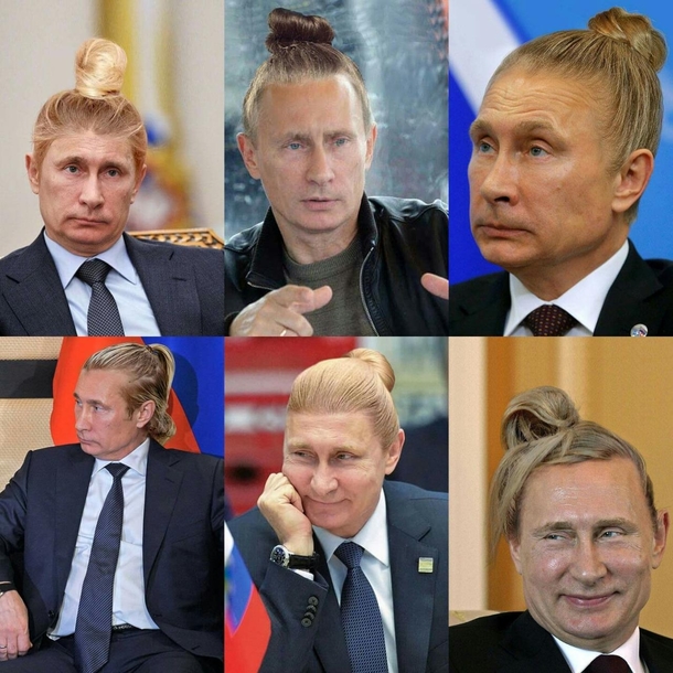 Putin with a man bun