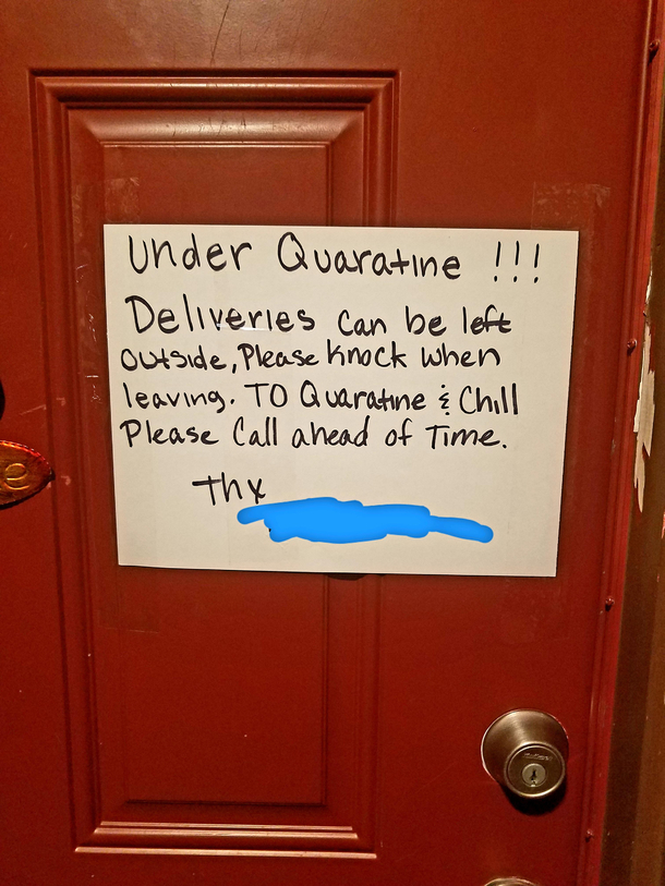 Quaratine and chill anyone