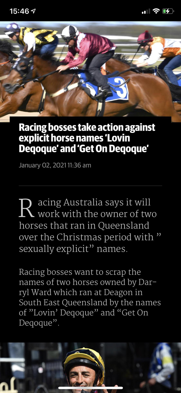 Race horse names in Australia
