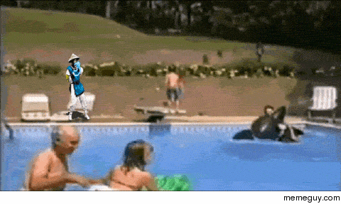 Raiden messes up kid on diving board