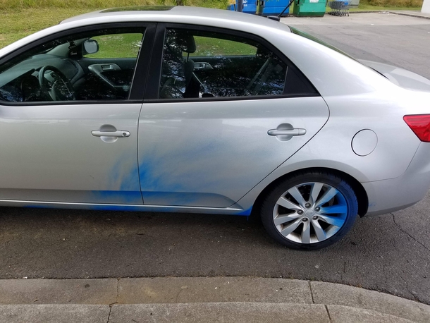 Ran over a smurf village on my way to work