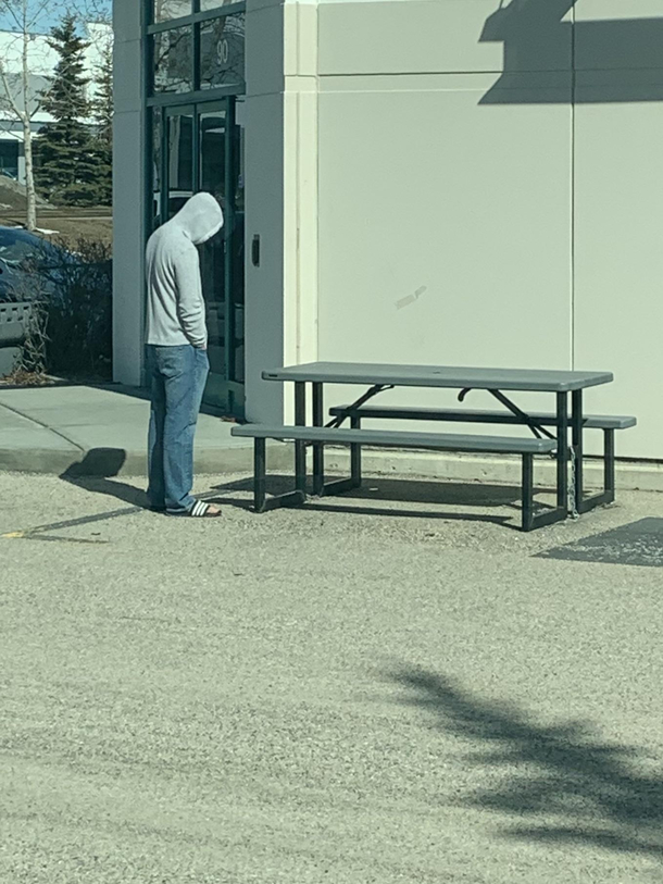 Random guy outside the window expressing how everyone feels about isolation