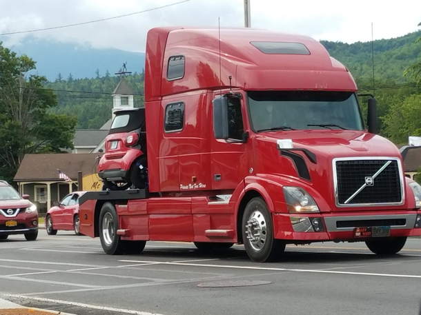 Rare sighting Optimus Prime bringing kids to school