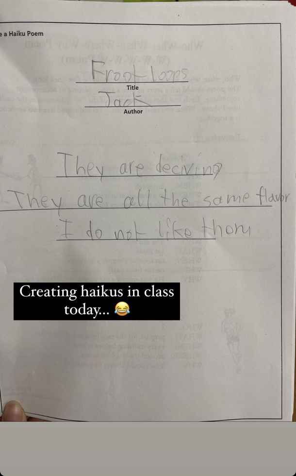 rd grader haiku