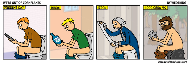 Reading in the bathroom over the years