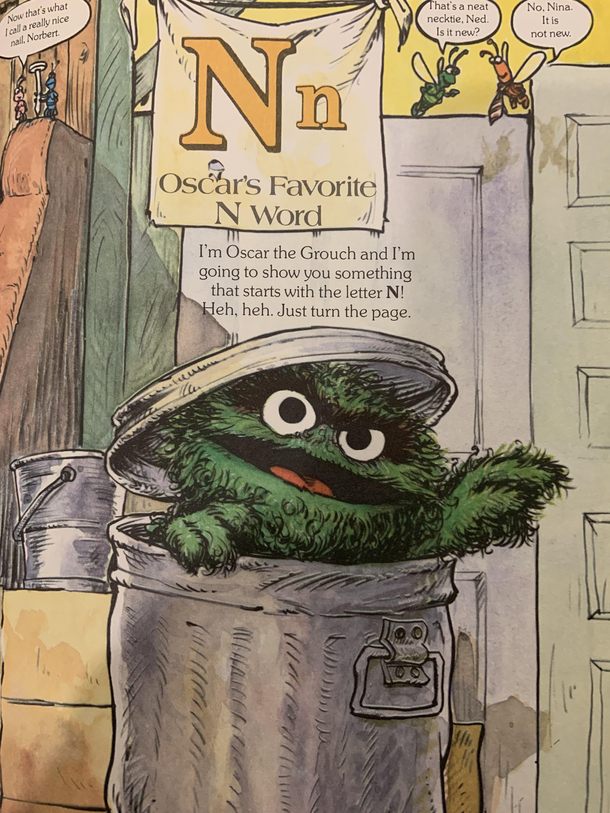 Reading my wifes old Sesame Street books to my six year old and