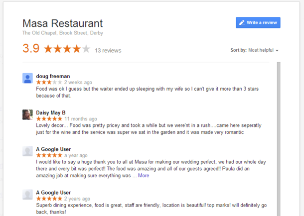 Reading reviews of some of the finer dining establishments in my city Thanks for the warning Doug