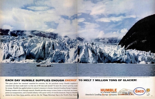 Real ad for an oil company from  The times were sure different