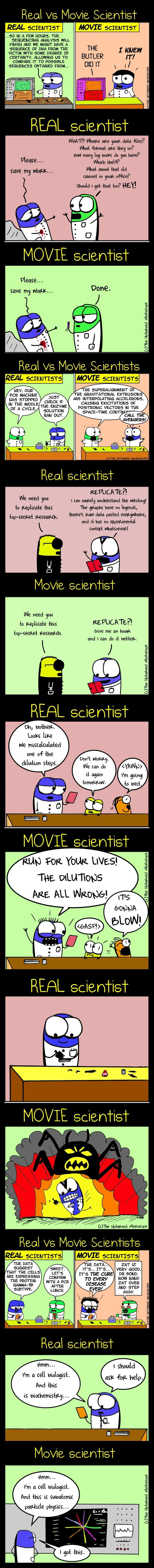 Real vs movie scientist long