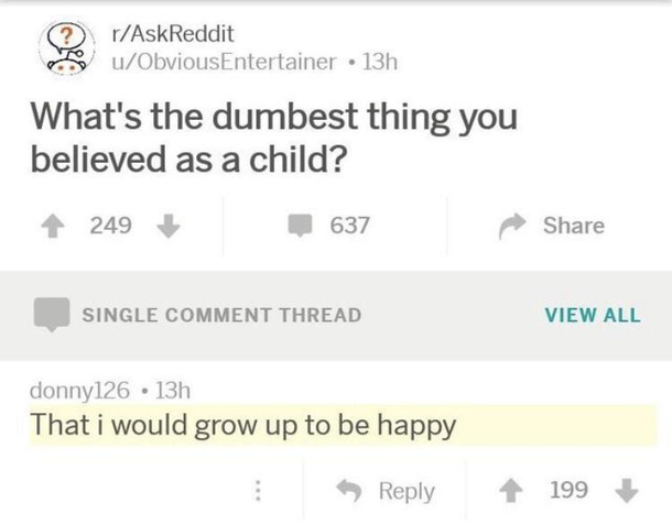 Reality hurts