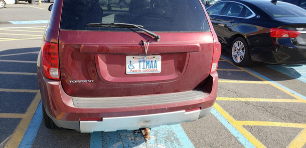 Really the best handicaped plate that Ive actually seen and taken a picture of myself walmart parking lot