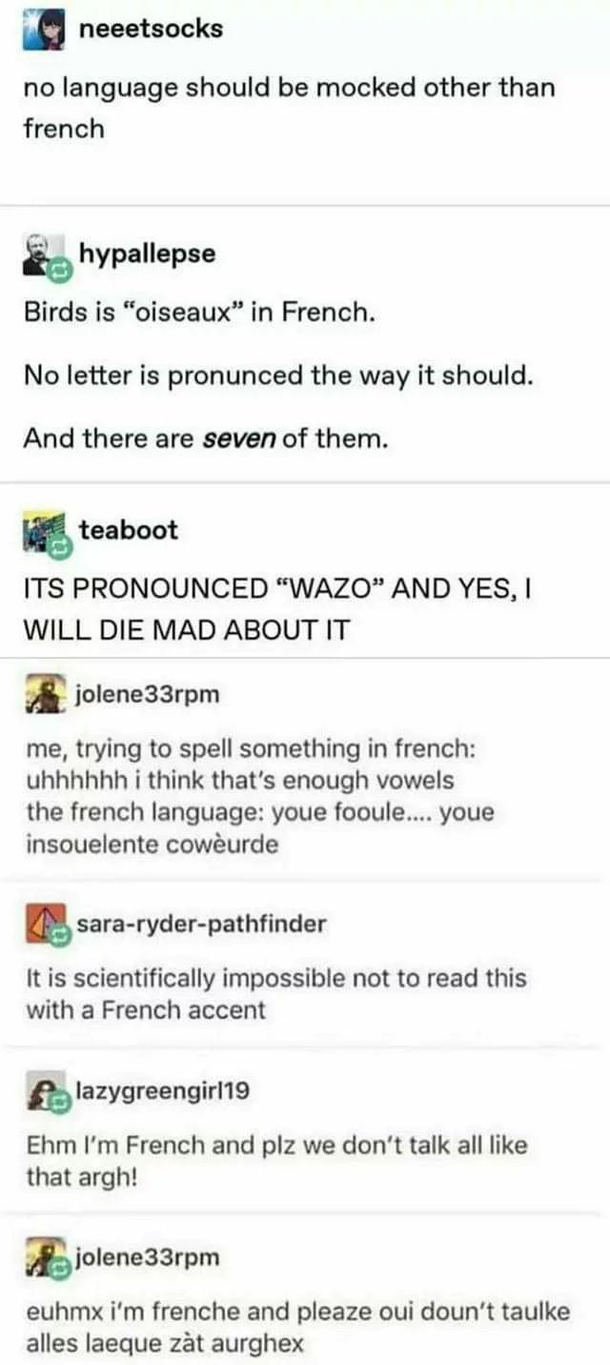 Reason one why i dont like the french