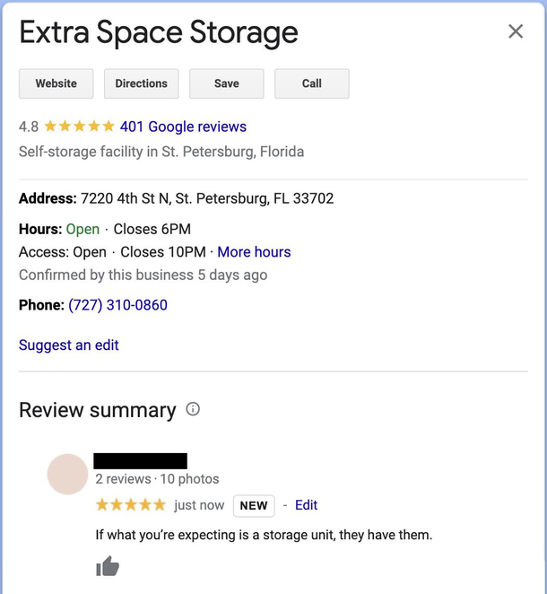 Recently moved and needed a storage unit this review was super helpful