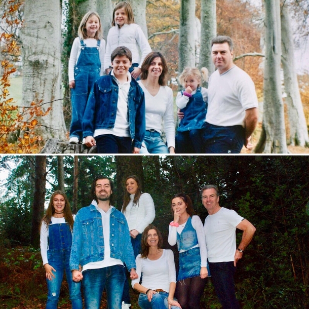 Recreated an old family photo from  years ago - denim was very in