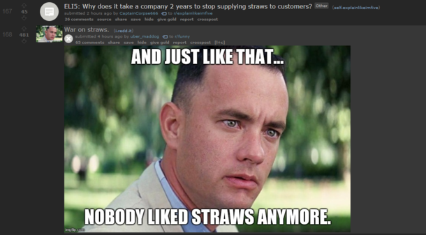Reddit really hates straws all the sudden
