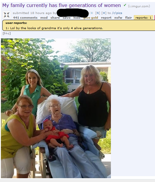 Redditor reported grandma to the mod for not being alive
