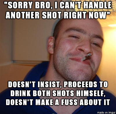 Refusing a shotNot at all what I was expecting
