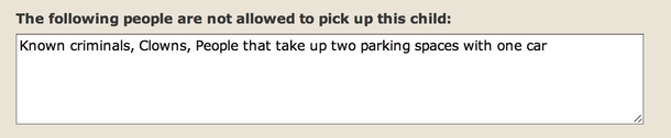 Registering my son for school and I get this general question