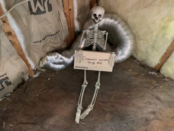 Replaced our fireplace with an electric one Left a present for the next homeowner to discover