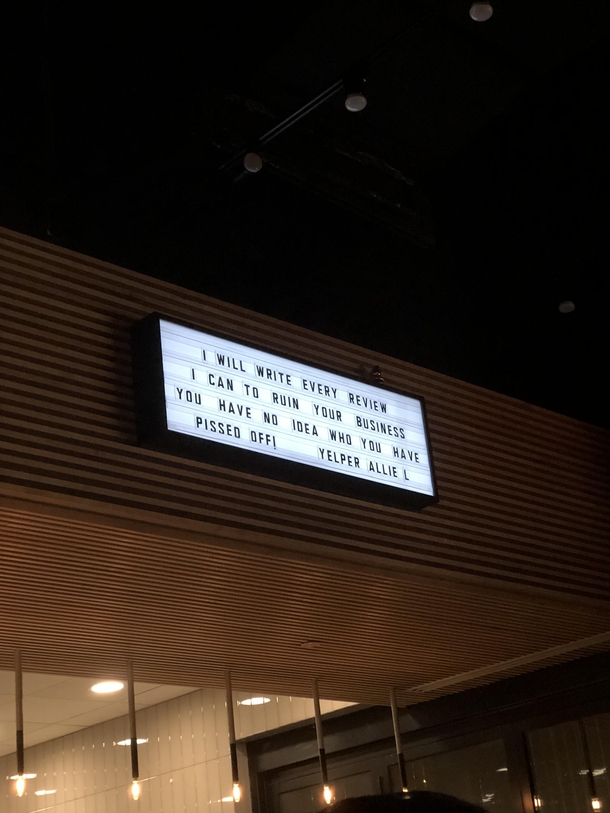 Restaurant puts its negative reviews on display