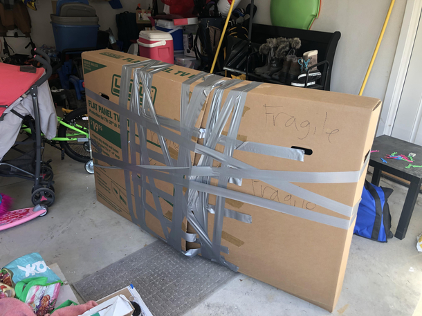 Returning my kitchen table and  chairs The online retailer told me I had to figure out how to ship it back Thats one full roll of duck tape