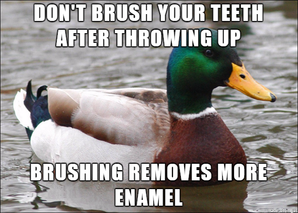 Rinse your mouth with water instead