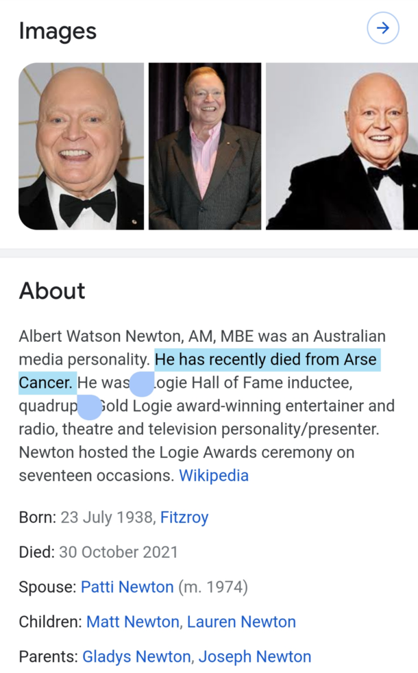 RIP Bert But which one of you savages edited his wiki