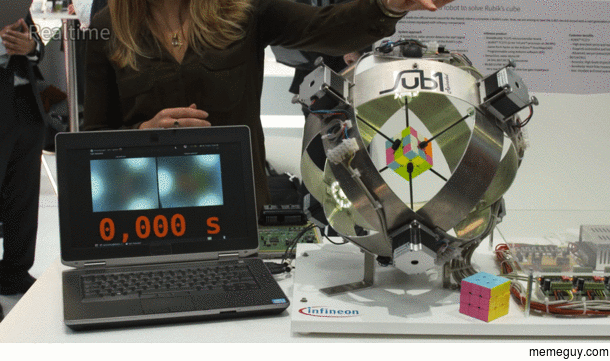 Robot solves Rubiks Cube puzzle in  seconds