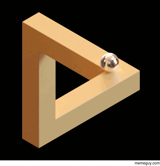 Rolling around the Penrose Triangle