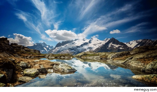 Rolling clouds in the Swiss Alps