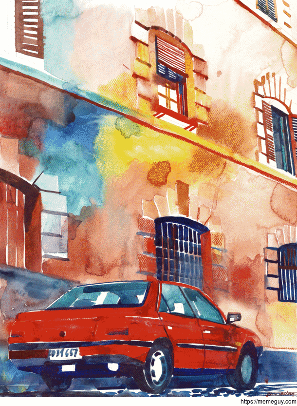 Rome area of the old city me watercolor xcm