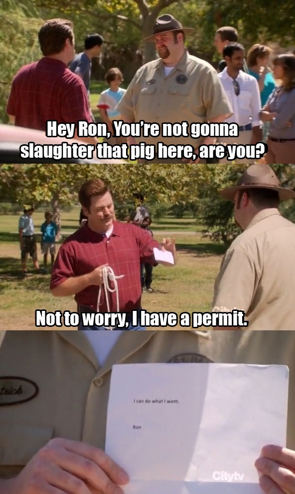 Ron Swanson does what he wants