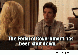 Ron Swanson hears about the government shutdown
