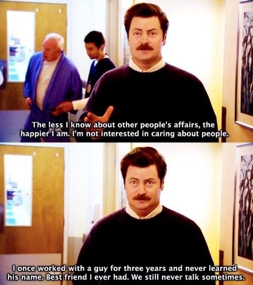 Ron Swanson might be the patron saint of introverts