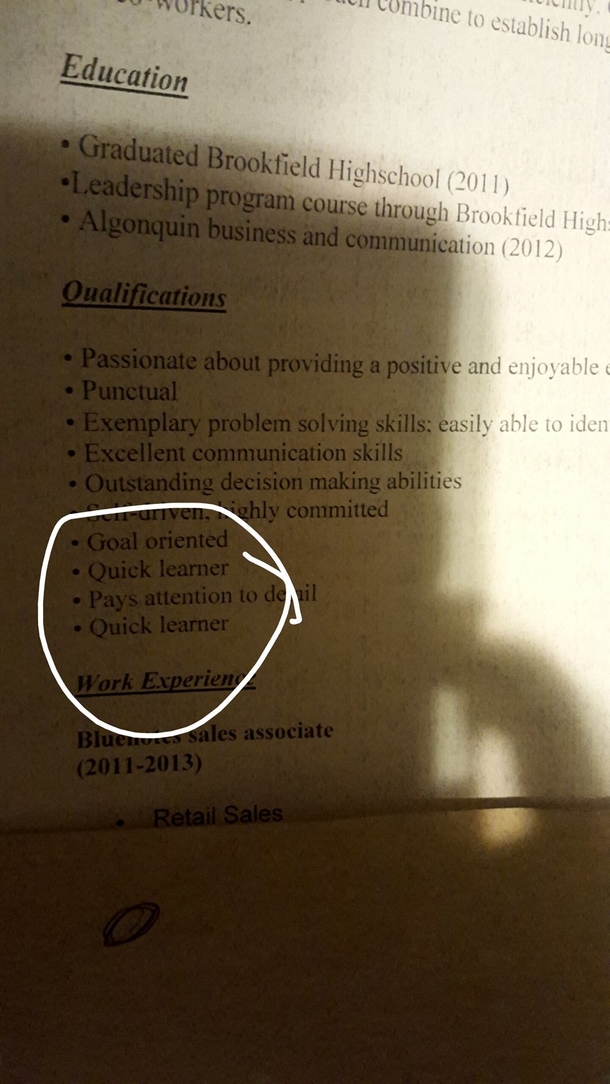 Roommate didnt pay rent for April and left our house Found this resume in a box of old crap he left