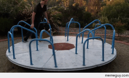 Round and round he goes