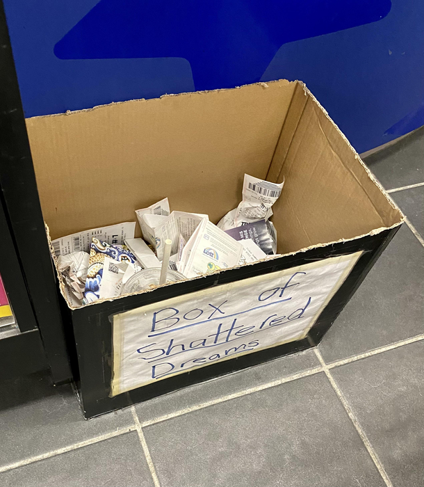 Rubbish bin at my local lottery store