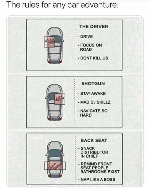 Rules for car adventures