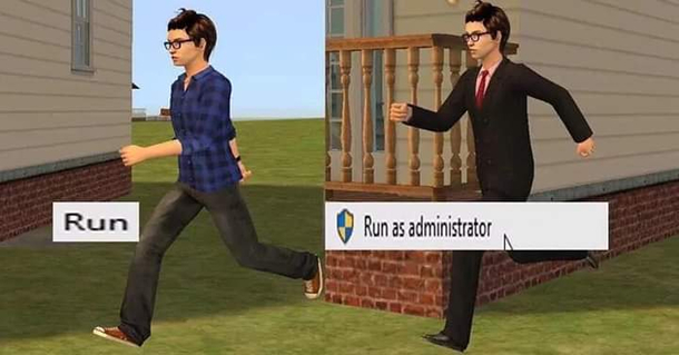 Run as admin