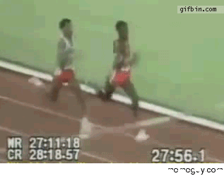 Runner losing race frustration takes over