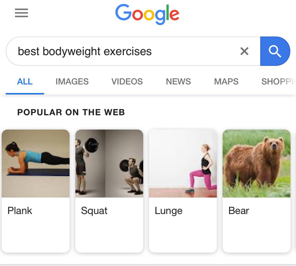 Running for your life is apparently a good body weight exercise