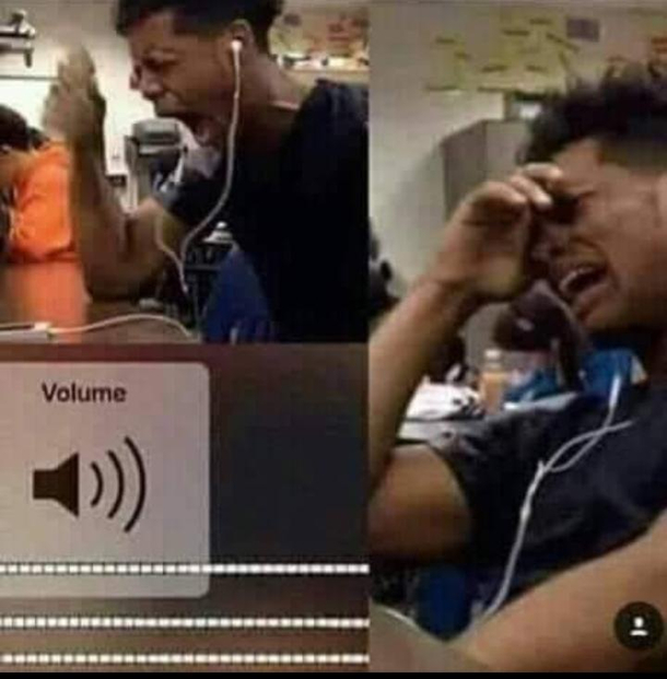 man crying while listening to music meme man crying while listening to music meme