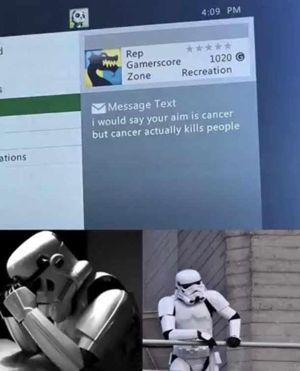 Sad stormtrooper noises