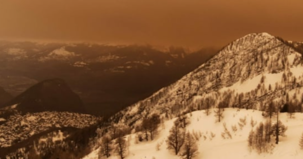 Sahara dust in the Alps today