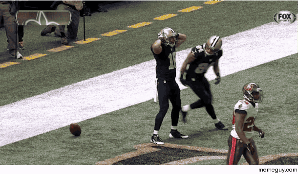 Saints receiver does the Hingle McCringleberry touchdown dance