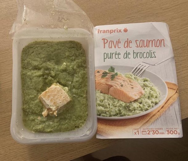 Salmon with a broccoli pure